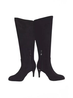 BCBGeneration Raymona Black Faux Suede Pull On Tall Sock Boot Women's 8.5